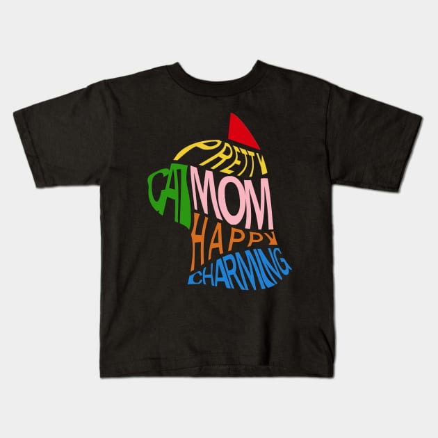 Cat Mom Word Cloud Art Kids T-Shirt by leBoosh-Designs